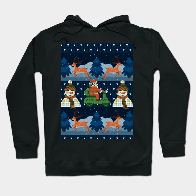 Funny Christmas Pixel pattern Hoodie by LaartStudio